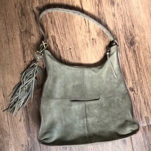 Hobo Marley Sage Suede Hobo Bag